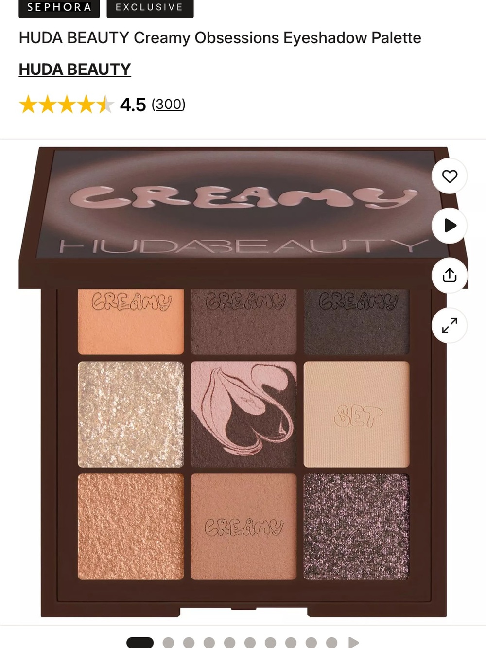 HUDA BEAUTY Creamy Obsessions Eyeshadow Palette - Nude, Brown, Peach, Champagne